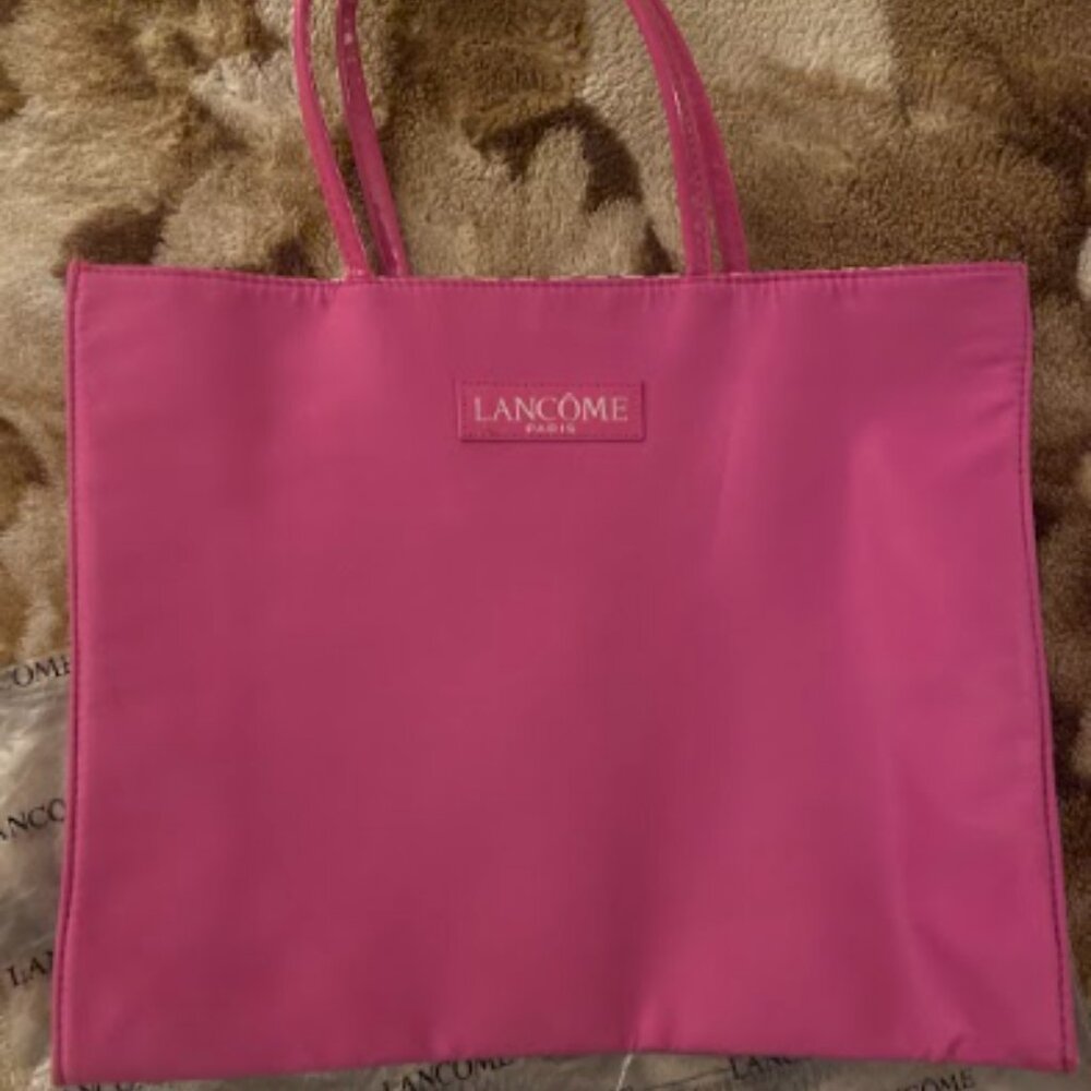 Lancome Paris Fabric Tote Bag Medium Pink Brand New